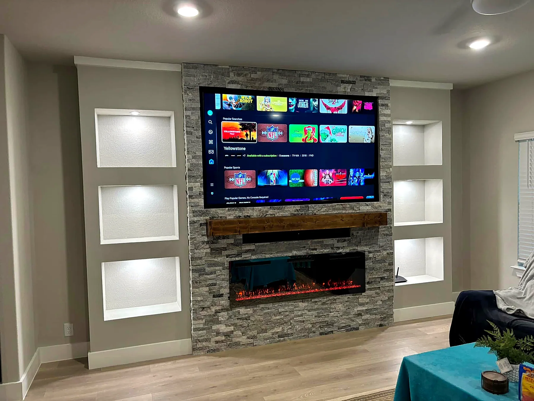Custom media wall project 12