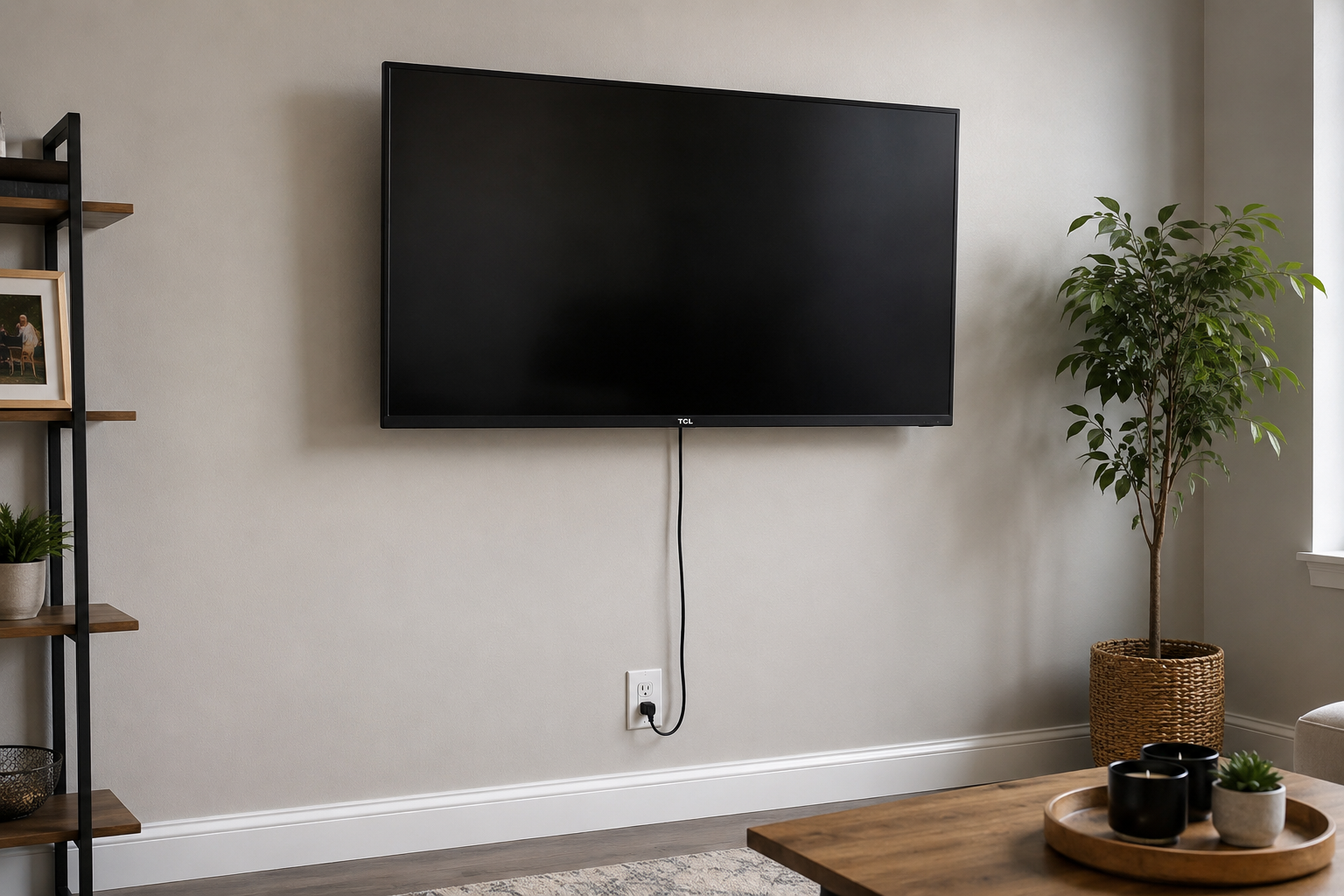 basic install (TV wires will show)