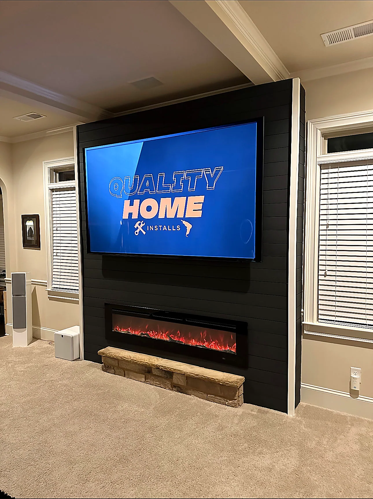 Custom media wall detail